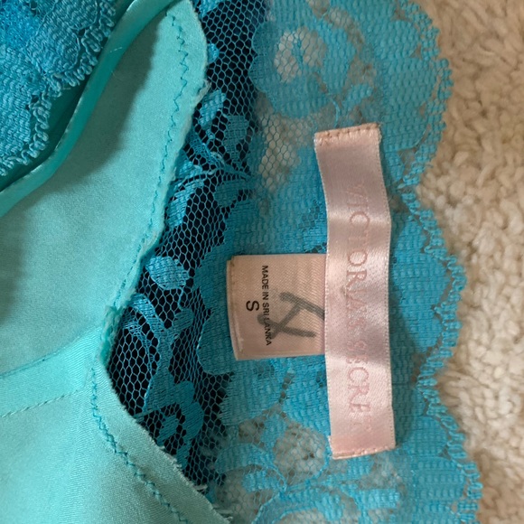 Vintage Victoria’s Secret Y2k Blue Slip Chemise Lingerie PJ Dress - Picture 3 of 3
